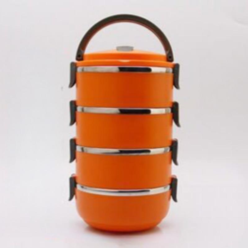 Stainless Steel Multi-layer Insulated Lunch Box Circular Sealed Lunch Box Student Office Workers Portable Handheld Bento Boxs