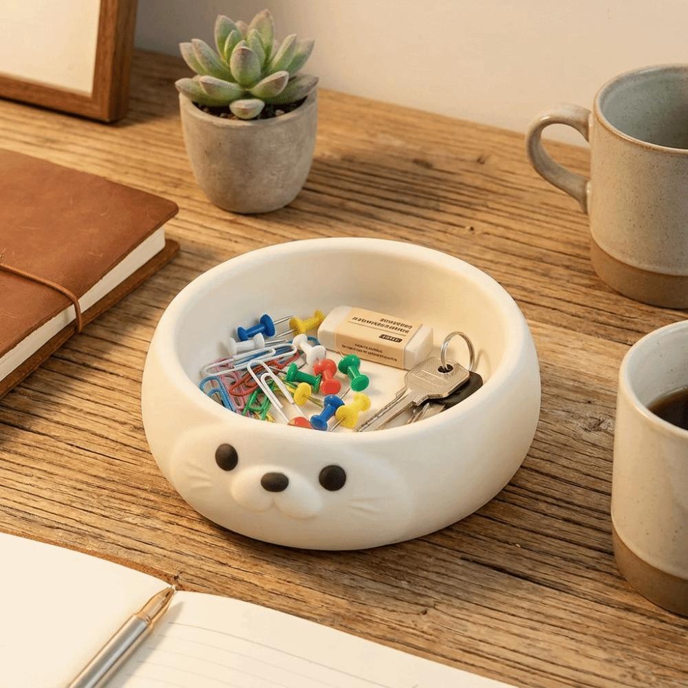 Seal Shaped Jewelry Storage Tray 3D Printing Creative Entrance Key Tray Plastic Earrings Ring Display Dish Living Room