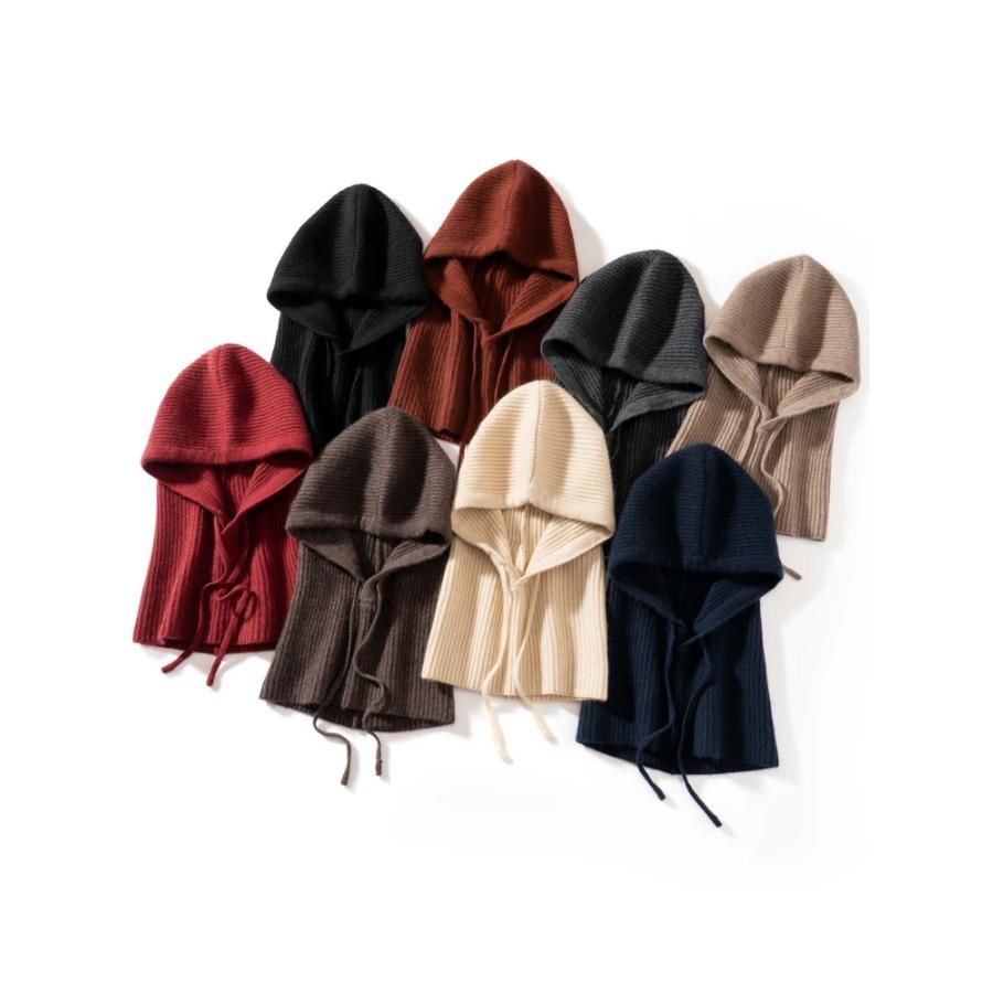 Wol Kasjmier Gebreide Capuchonmuts Sjaal Elegante Hoeden Mutsen Dames Heren Winter Nekverwarming Balaclava Hoofddeksels Petten Unisex 4 Nieuwe Kleuren