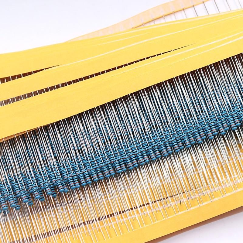 Pack of 100 Metal Film Resistors 0.25W 1.2k Ohm with High Stability Resistors for Electronic Circuit Boards and Repairs