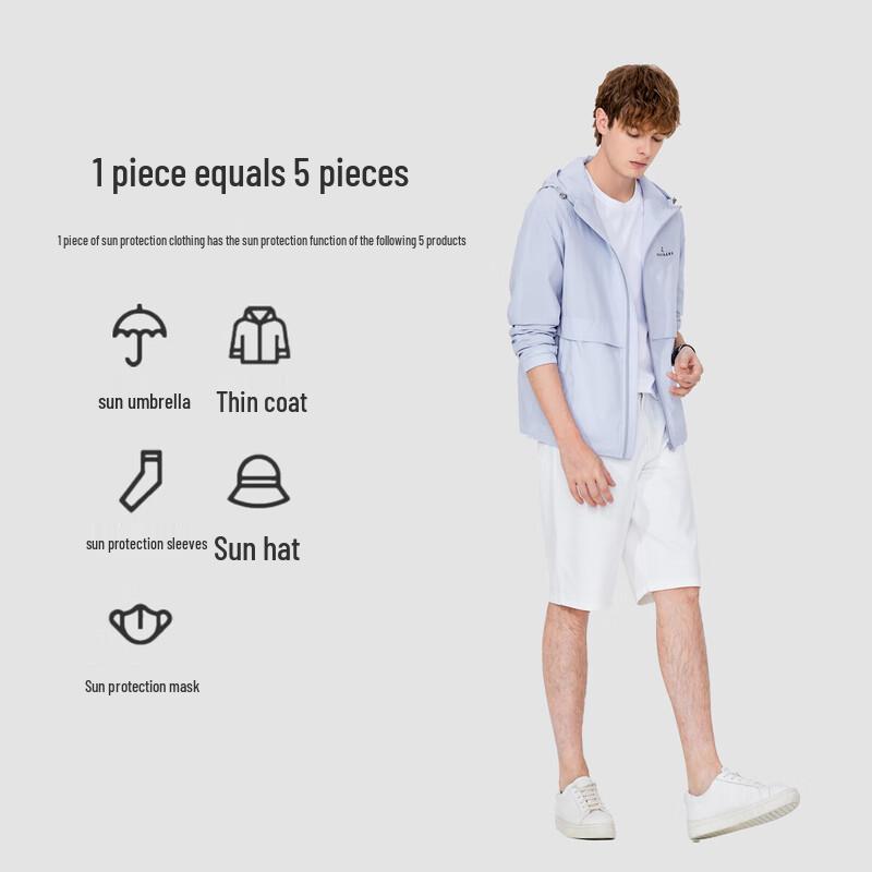 Navigare Men's Lightweight Sun Protection Hooded Jacket