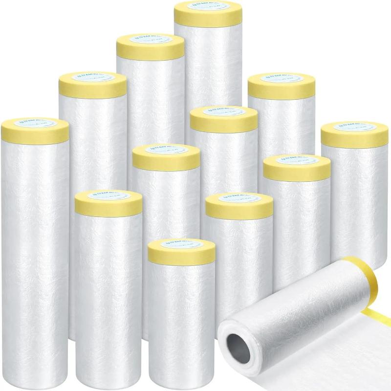 Pre-Taped Masking Film Protection PE Covering Cloth Tape for Living Room Furniture Dust-proof Spray Paint Automobile Painting