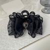 Bows Elegant Hair Claw Polkas Dots Meshes for Women and Girls Vintage Styles Hair Accessory