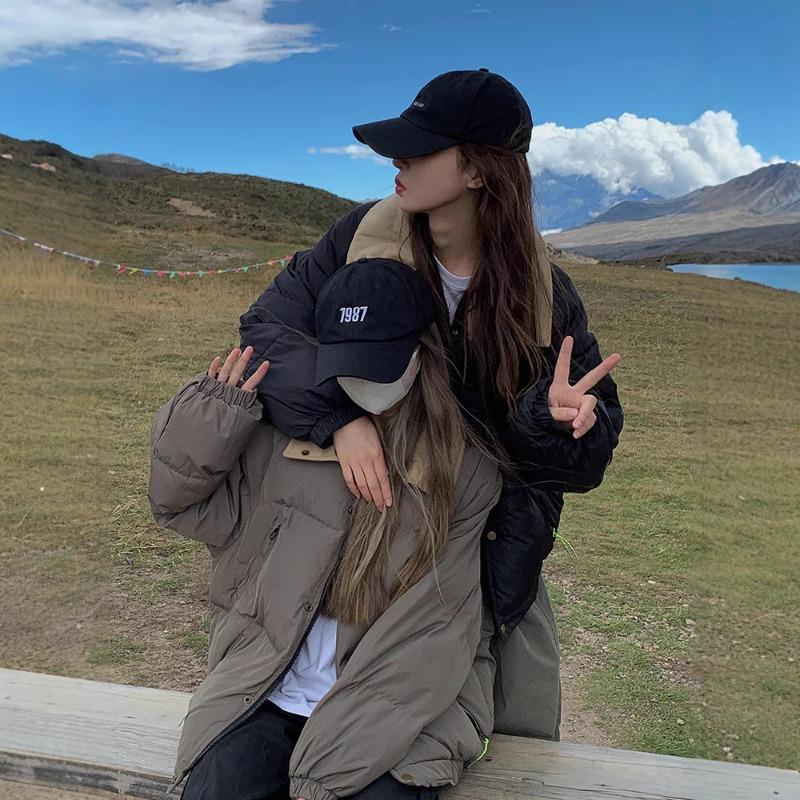 Women's cotton-padded clothes in winter new cotton clothes short stand-up collar thickened student bread clothes jacket trendy