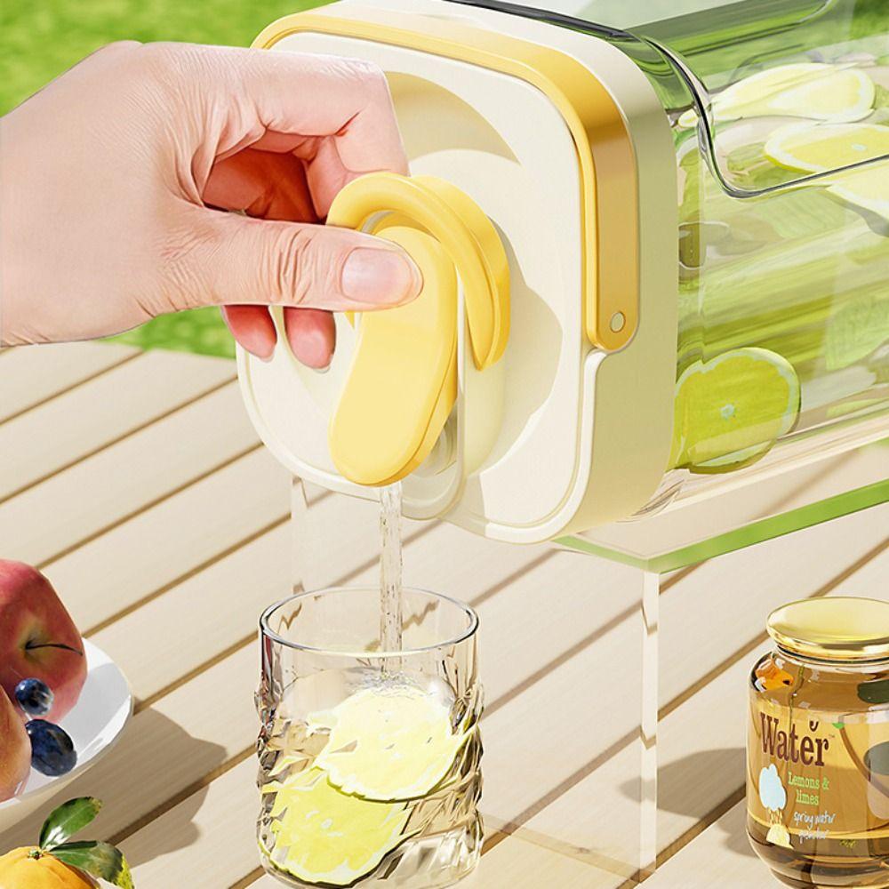 Durable 2.5L/3.5L Water Bottle with Faucet Portable Transparent Cold Water Bottle Large Capacity Water Jug Outdoor Camping