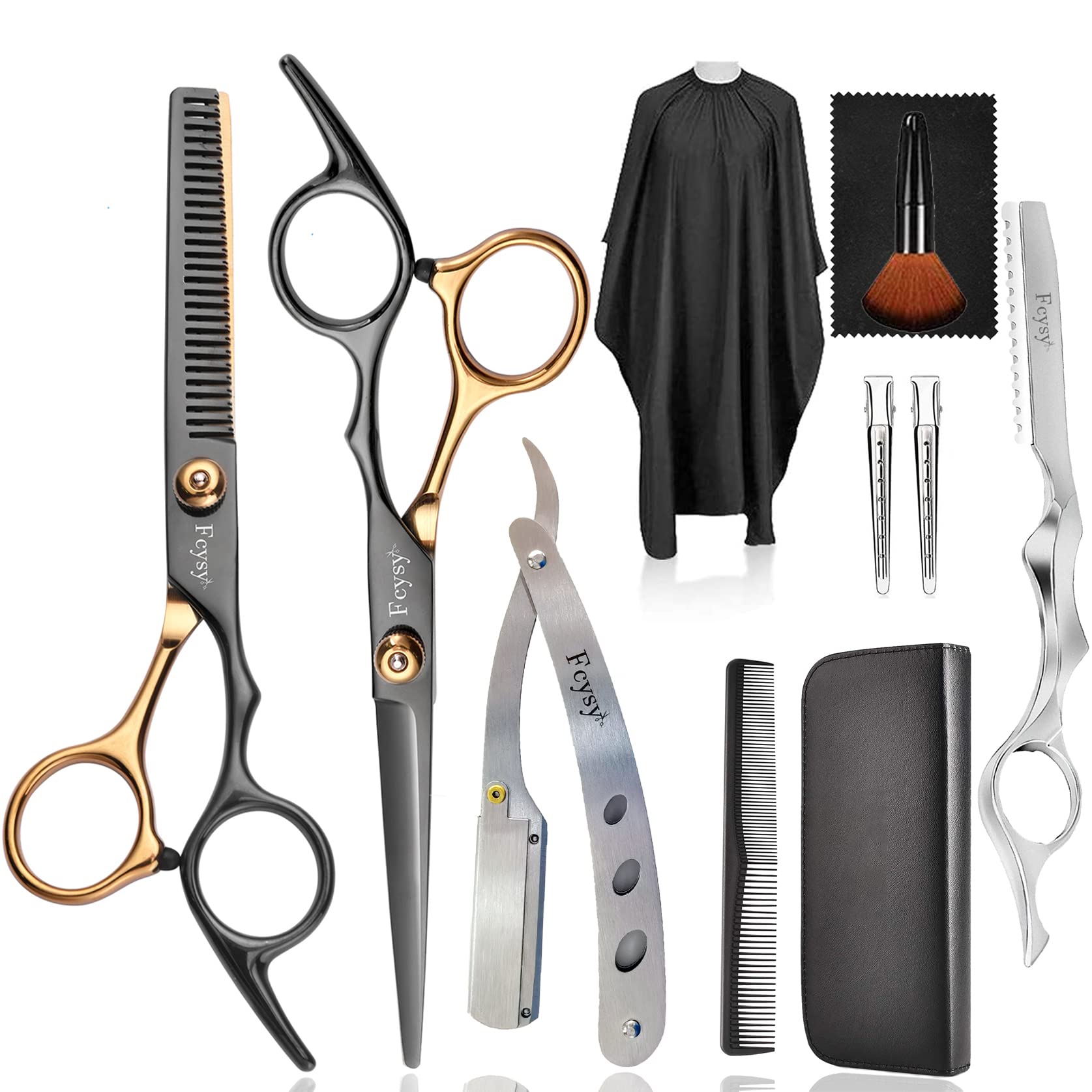 Professional hair Fcysy hair cutting scissors barber hairdresser thinning scissors straight salon for and scissors, kit, scissors, scissors, set,