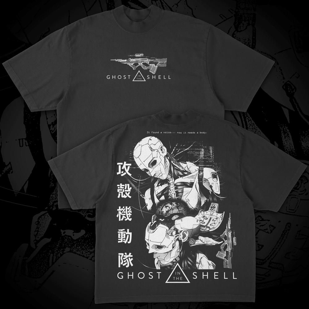 Ghost in The Shell Graphic T-shirt Men Women Japanese Anime Streetwear Oversized Y2k High Quality Pure Cotton Short Sleeve Female Male Clothing