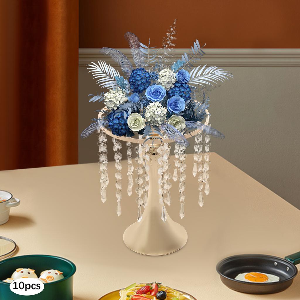 Vintage Decor Flower Vases, Crystal Vases Set of 10, Mini 26cm/10.23in Tall, Blush Gold Glass Bud Vases for Wedding Centerpieces