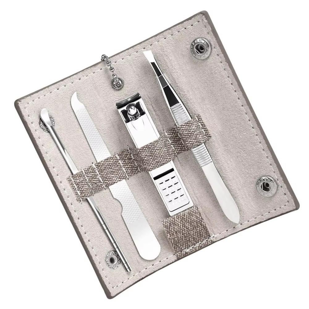 4 in 1 Nail Clipper Kit Stainless Steel Eyebrow Trimming Tool Portable Manicure Tools Set