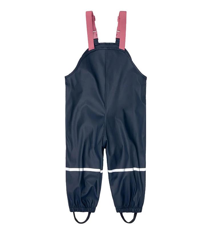 Children's Waterproof Fleece-Lined Outdoor Rain Bib Pants Jumpsuit