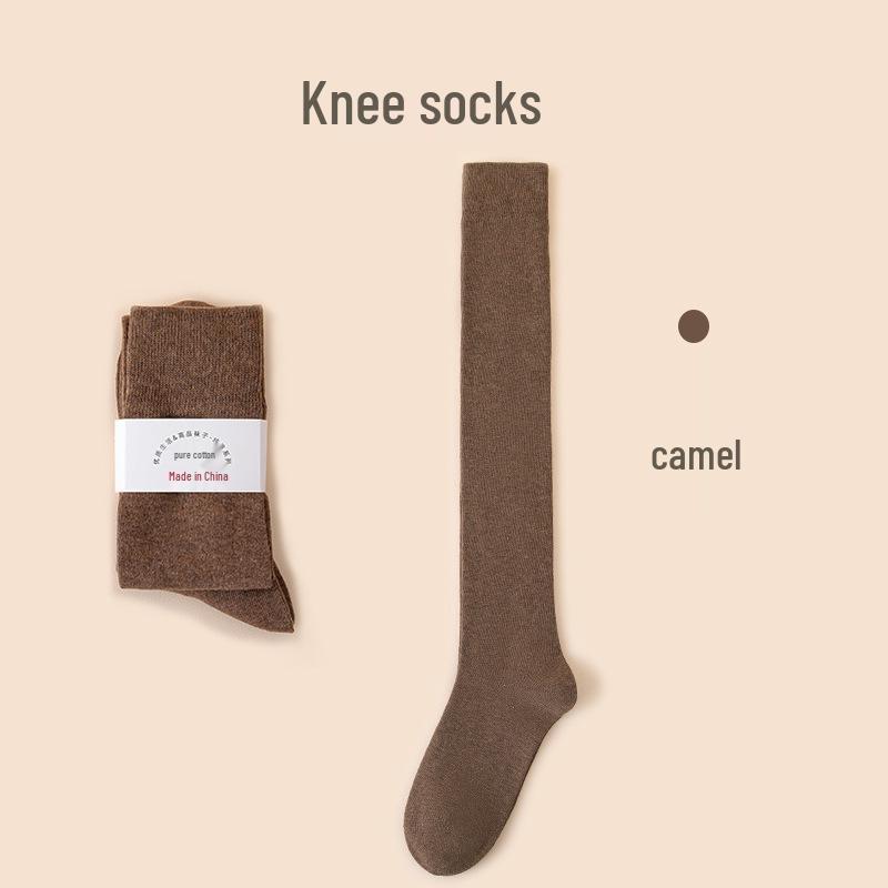 Women's Premium Cotton Mid-Calf & Thigh-High Socks: Versatile for All Seasons, Black