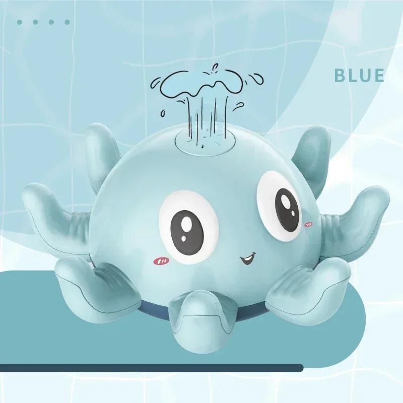 Non-Toxic Baby Bath Toys Electric Octopus Spray Water Shower Bathing Toys For Kids Whale Bath Ball With Light Music Led Light Bathtub Toys