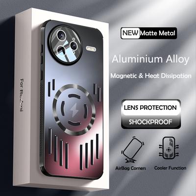 Cover posteriore protettiva e raffreddante in metallo duro con ricarica wireless magnetica per XIAOMI Poco F7 Ultra F7 Pro F7Ultra