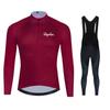 Unisex Long Sleeve Fleece-Lined Cycling Jersey Set Mountain Road Bikes Riding