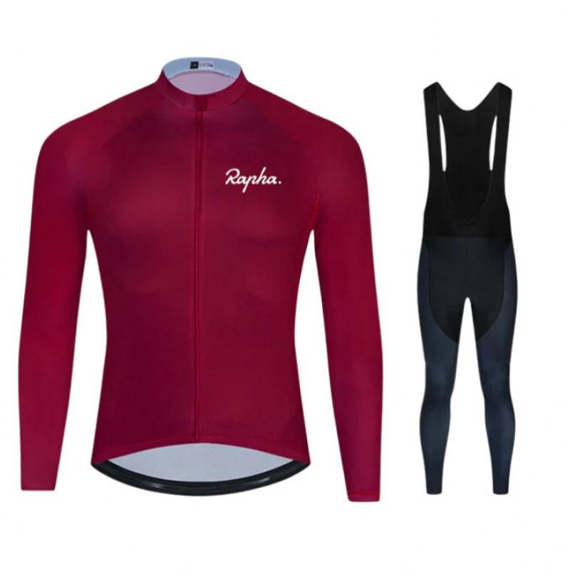 Unisex Long Sleeve Fleece-Lined Cycling Jersey Set Mountain Road Bikes Riding