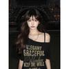 American High Street Slanted Shoulder Short-sleeved T-shirt Women In Summer Lazy Style Slim Versatile Top