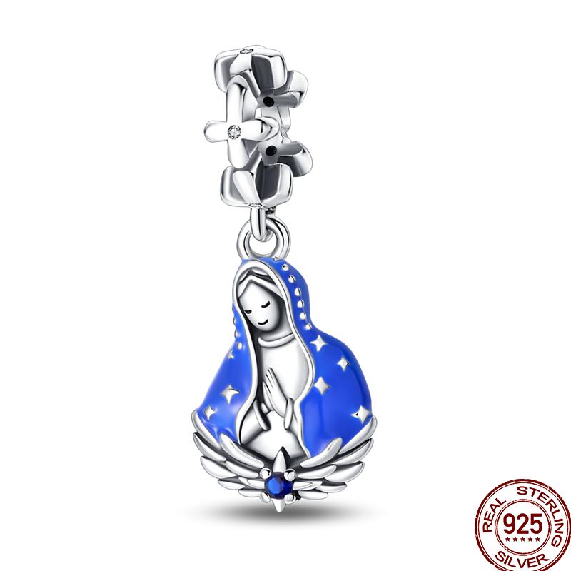 New Shiny Zircon Copper Religious Angel Cross Series Beads Suitable For 3Mm Original Bracelet Diy