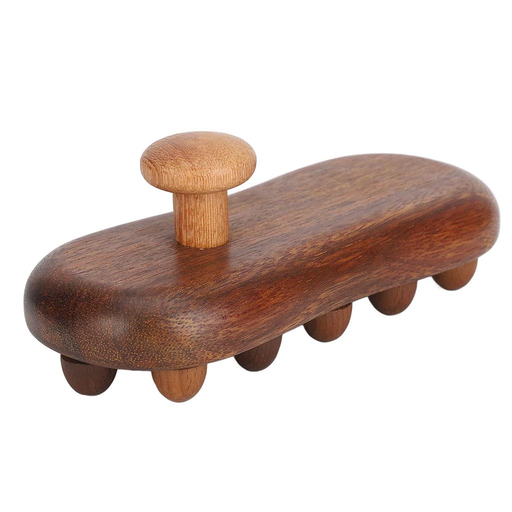Lymphatic Drainage Cellulite Massager Sandalwood 16 Beads Portable Manual Wooden Massage Brush for Neck Abdomen Legs