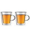 Стеклянный стакан BODUM, кружка BODUM CANTEEN с двойными стенками, 200 мл, набор из 2 стаканов, термостойкое стекло с двойными стенками, подходит для использования в микроволновой печи, духовке, посудомоечной машине