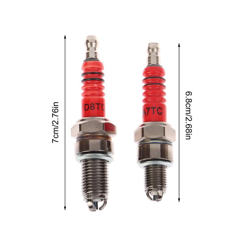 Racing 3 Electrode Spark Plug A7Tc D8Tc Fits For Gy6 50Cc 110Cc 125Cc 150Cc Scooter Dirt Bike Go Kart Motorcycle Accessories