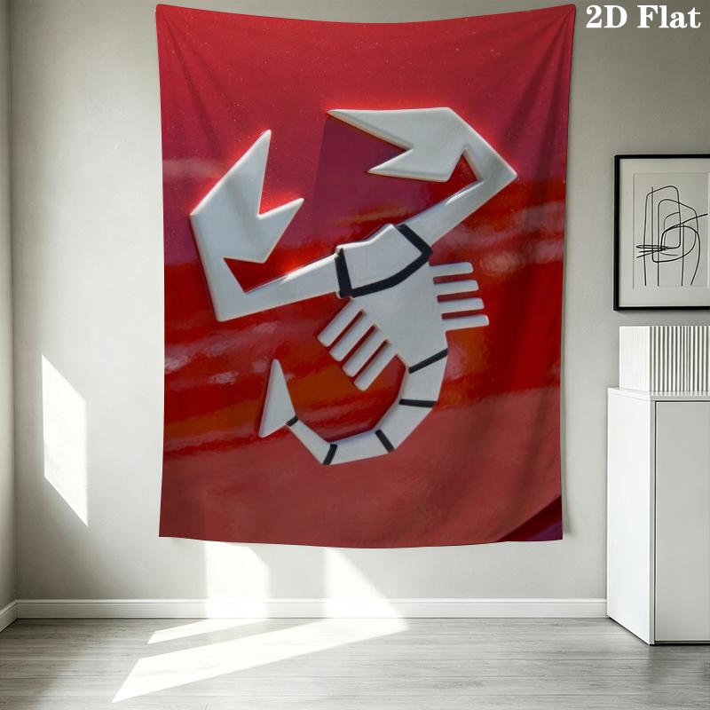 Abarth Pattern Wall Tapestry Aesthetic Wall Hanging Printed Fabric Blanket Decorative Tapestries for Bedroom Living Room Home Decor