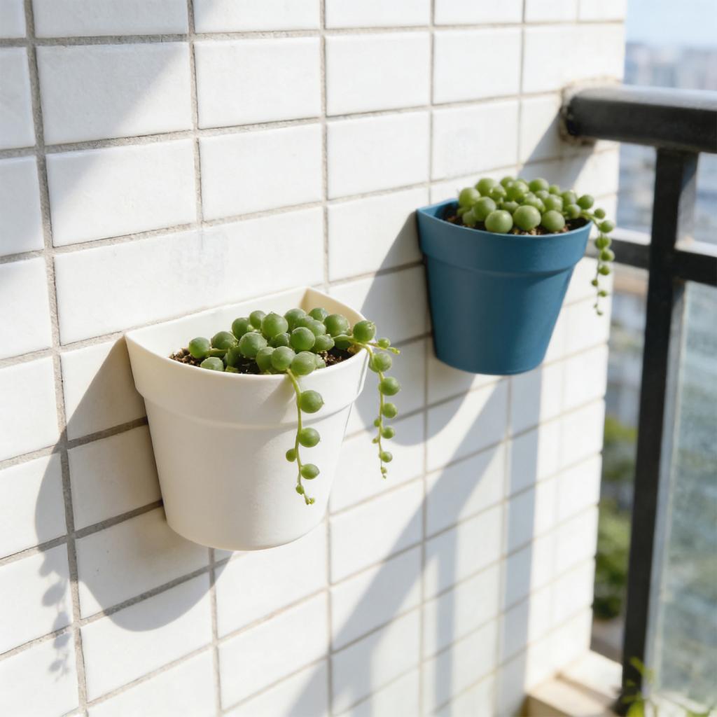 Wall Mount Half Round Flower Pot Durable Plastic Planter for Indoor or Outdoor Vertical Garden Use