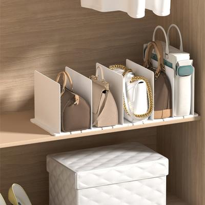 1 Set Free Adjustment Shelf Dividers with 4 Compartments Easy Installation Book Bags Classification Organization with Partition Plates