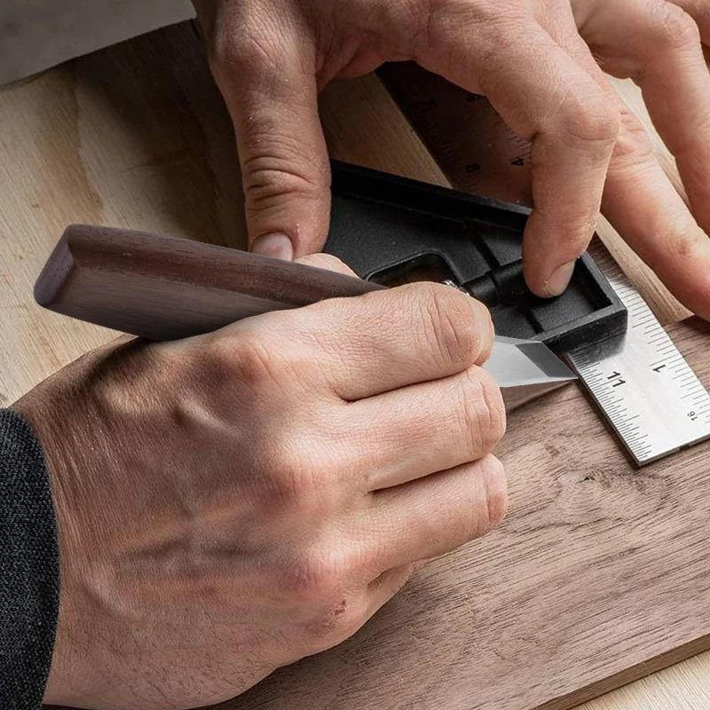 1PC Marking Knife Double Bevel Striking Knife Wooden Handle for Woodworking Carving and Marking