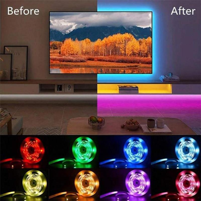 Smart RGB LED Strip Lights USB 5050 Tuya WIFI APP Control Flexible Lamp Tape Room Decor Works with Alexa Google Assisant