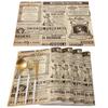Newspaper English Letters Retro Waterproof Tablecloth Wedding Decor Table Runner Coffee Dinning Decor Table Cover