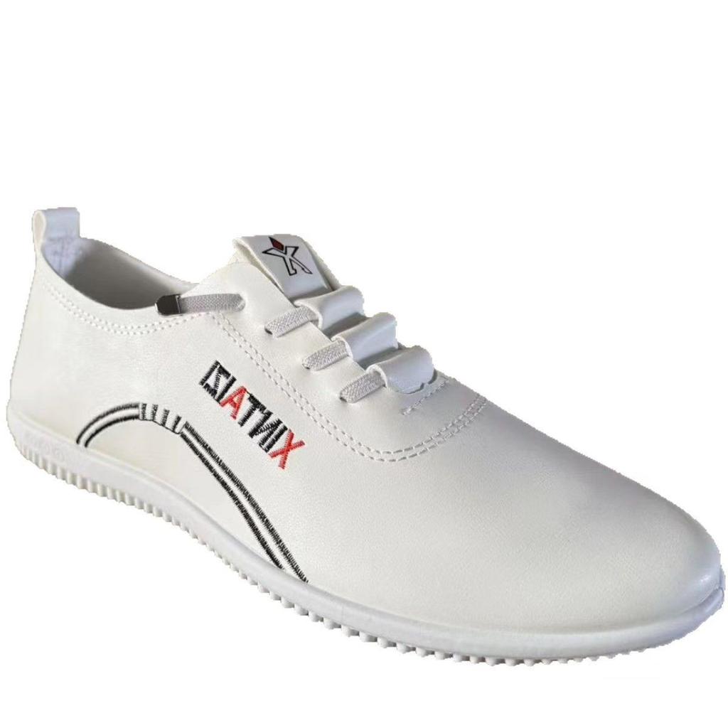 New Casual Men's Shoes Are Breathable and Comfortable, Versatile Leather Shoes, Soft-soled Little White Shoes, One Pedal
