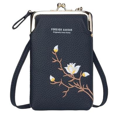 PU Women's Mobile Cell Phone Cash Card Holder Cross-Body Sling Bag Girl's Small Hand Wallet