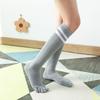 3 Pairs Long Black White Calf Socks Five Finger Cotton Stockings For Women Girls Striped Split Toe Sport Knee Socks Five Fingers