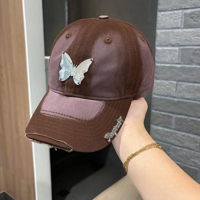 

Бейсболка Ins Metal Butterfly для мужчин и женщин из мягкого хлопка Snapback, солнцезащитные козырьки, кепки для дальнобойщиков в стиле хип-хоп, Casquette Adult 56-58cm кофейный