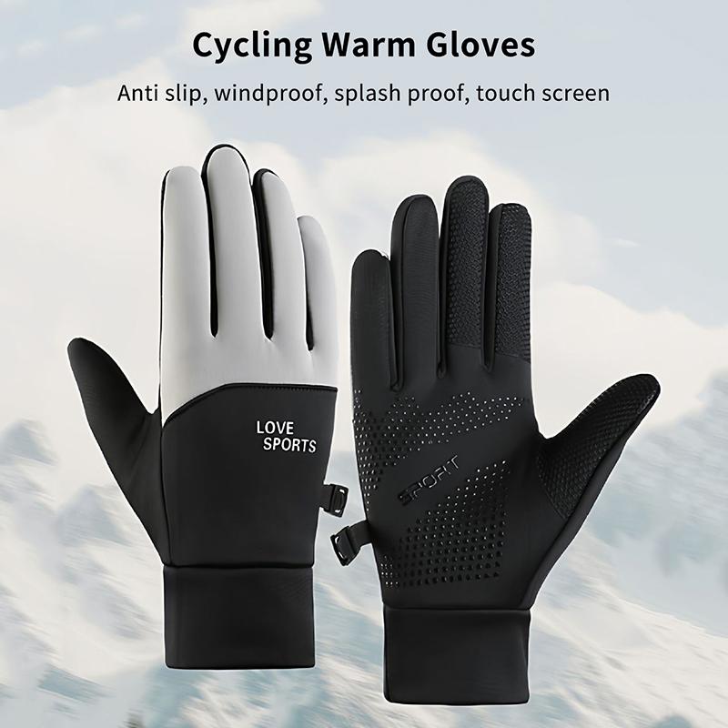 Windproof And Waterproof Outdoor Gloves Touch Screen Thumb And Index Finger Fingertips Warm Gloves For Running Cycling