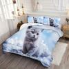 Cute Kitten 3D Printed Duvet Cover Set Soft Comfortable Polyester Luxury Bedding Set Cute Animal Style Quilt Cover Pillowcases