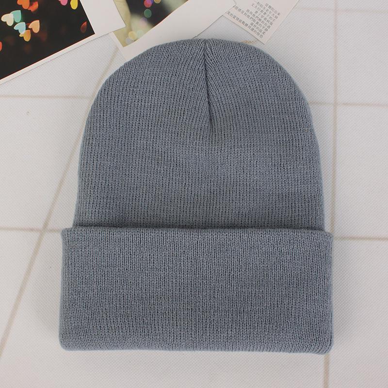 Unisex Fluorescent Acrylic Beanie – European and American Candy Color Knit Hat for Autumn and Winter