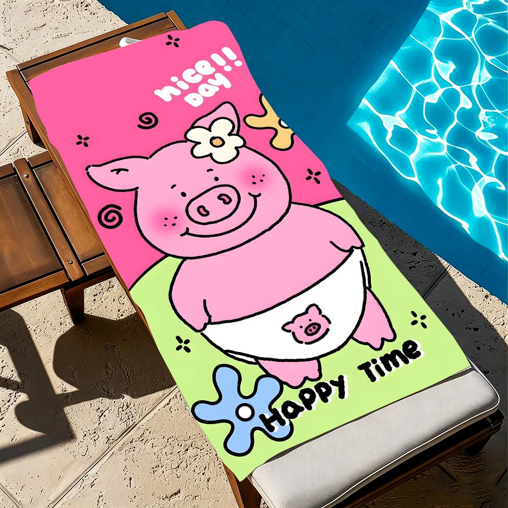 Cartoon Character M-Masha Pig Towel Towel Beach Towel, Quick Drying Absorbent Bath Towel for Swim,Gym,Camping,Outdoor Hot