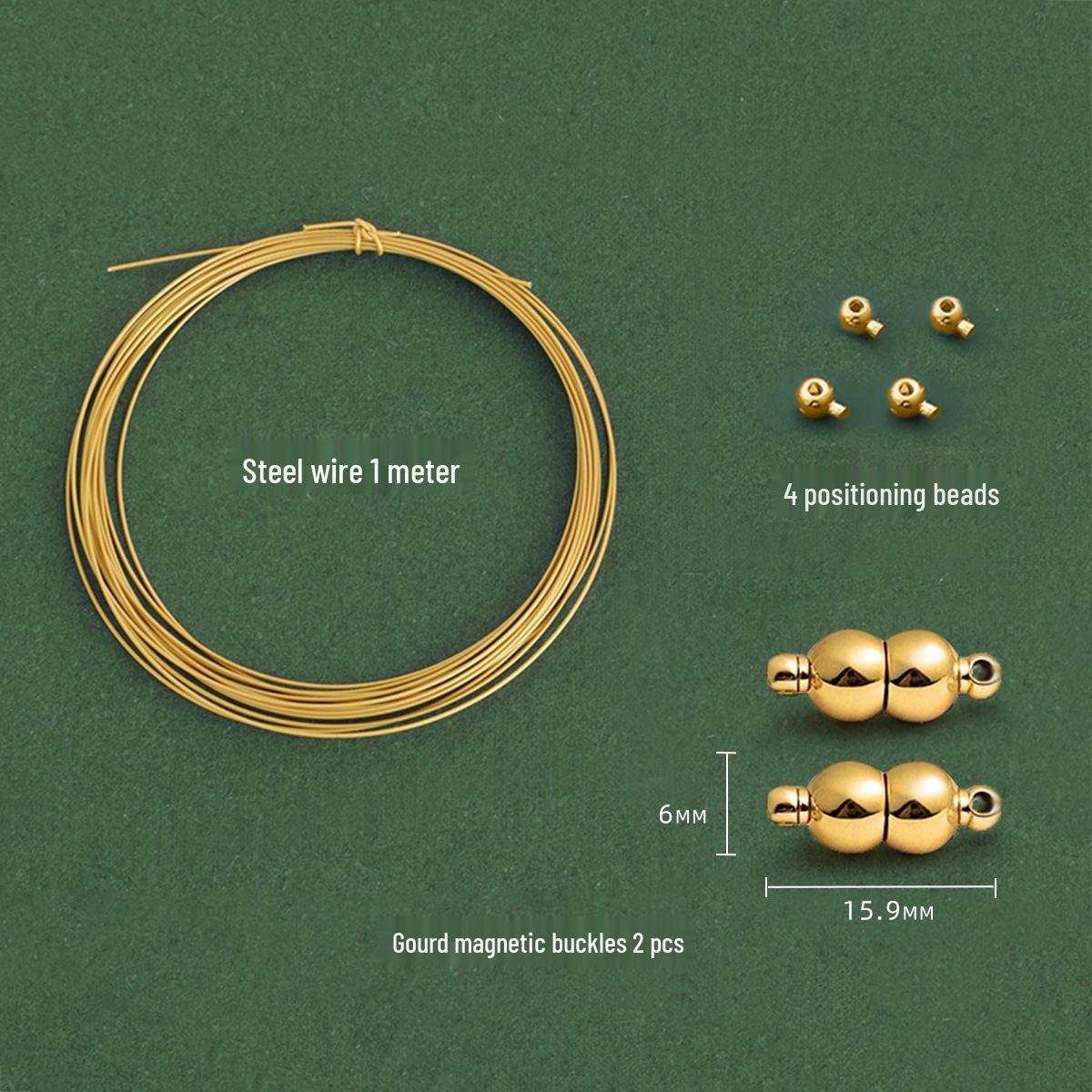 

Pearl Necklace Clasp Kit with Steel Threading Wire, Strong Magnetic Connector for DIY Beading with Small Rice Beads.