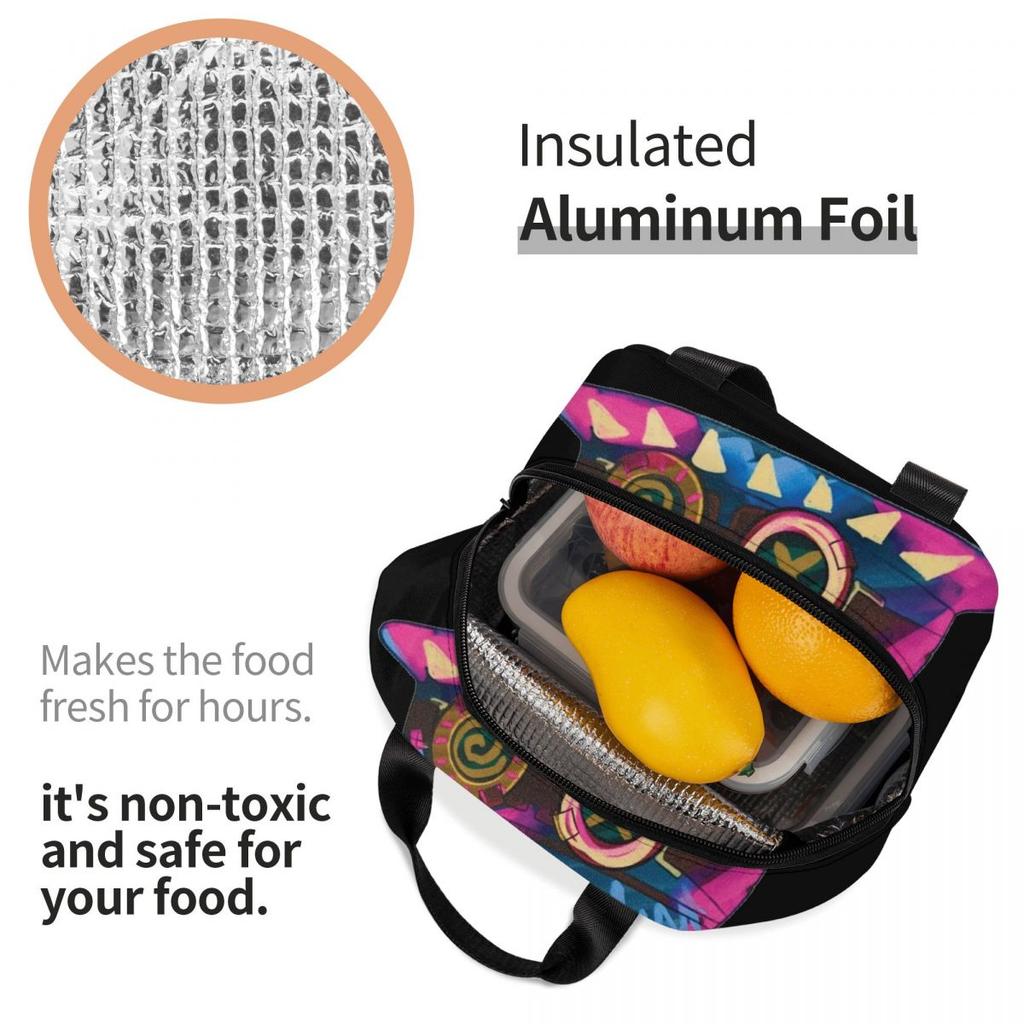 Isha Hat Insulated Lunch Bag for Women Office Cooler Thermal Food Box Tote Portable Lunch Boxes Container