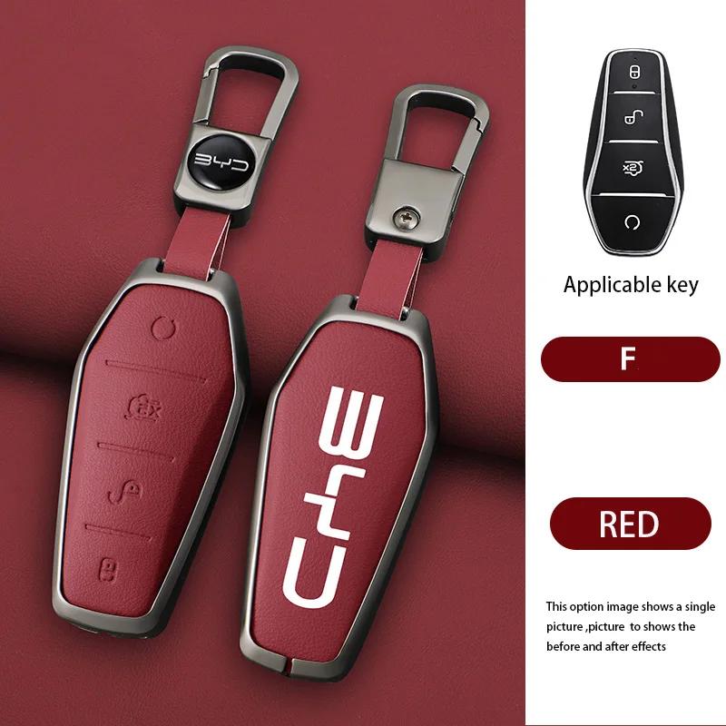 Styling Mouldings Alloy Car Key Case Cover Shell For BYD Song Plus Atto 3 Han EV Tang DM Qin Seal Dolphin Remote Fob Holder Keyc