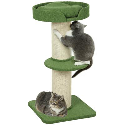 Cat Tree 91cm Play Tree with Cat Bed, Platform Lambswool Green