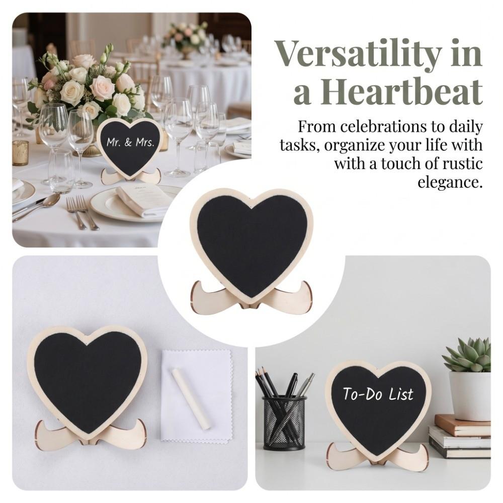 10 pcs MDF Pine Display Blackboard 2.9x2.8 in Small Wooden Blackboard Tabletop Display
