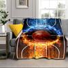 Basketball On Fire And Ice Blanket Flannel Blanket for Bed, Sofa, Camping, Hiking, Picnic Essentials, Gift for Family Fan Gifts