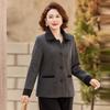 Mom's Spring Woolen Lapel Suit: Stylish Small Fragrance Outerwear for Mid-aged & Elderly Women - Perfect for Spring & Autumn