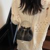 Textured Small Bag Women's Autumn and Winter New Portable Bucket Bag Premium Chain Messenger Bag