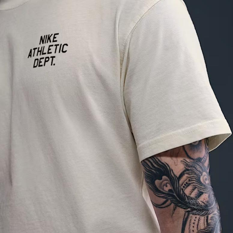 Nike Short Sleeve T-Shirt Comfortable Versatile Simple Fashion Men Tops Light-Ivory HJ3694-110