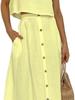 New Round Neck Vest Top Long Sleeve A-Line Dress Two Piece Set