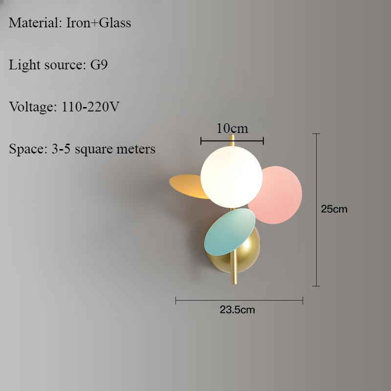 Modern Light Luxury Flower Shape Wall Lamp Nordic Room Decor Atmosphere Bedside Bedroom Board Wall Lights LED Glass Lamp
