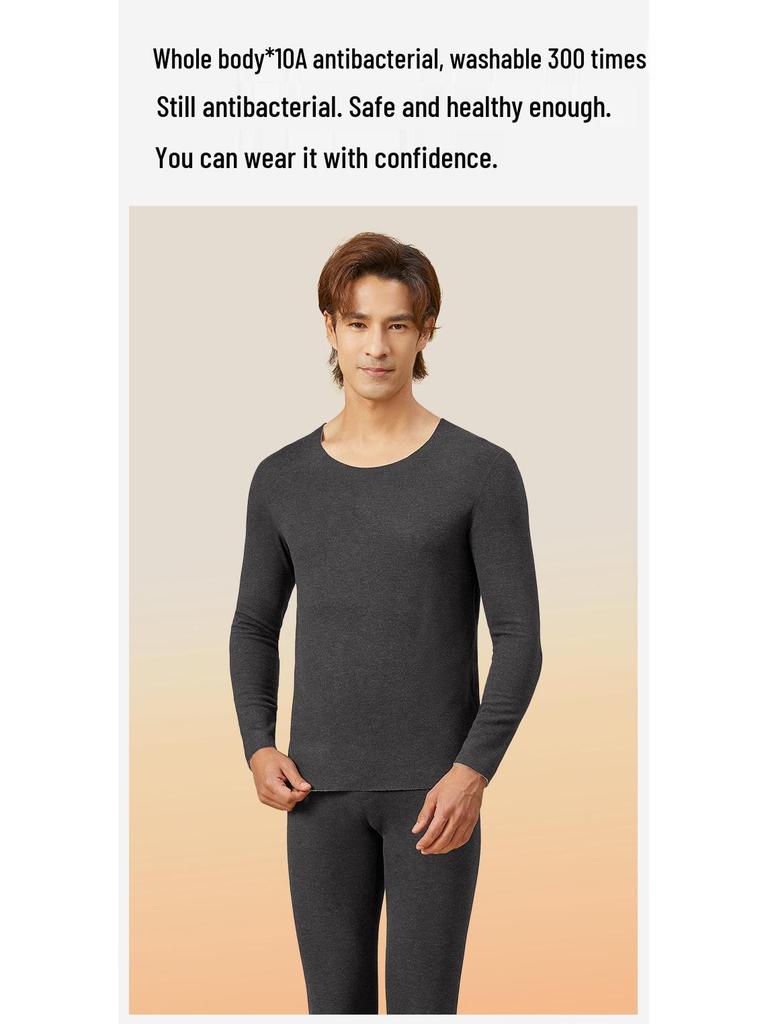 Warmes Herren-Unterwäscheset aus Kaschmir und Seide – antibakterielles, wärmeerzeugendes Acrylgewebe, Herbstbekleidung & Hosen
